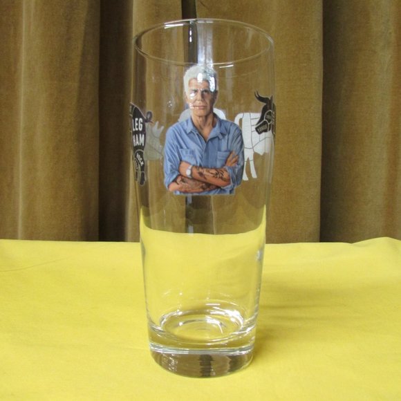 Anthony Bourdain Legacy RARE Collectible Beer Glass Barbecue Chef Travel BBQ New